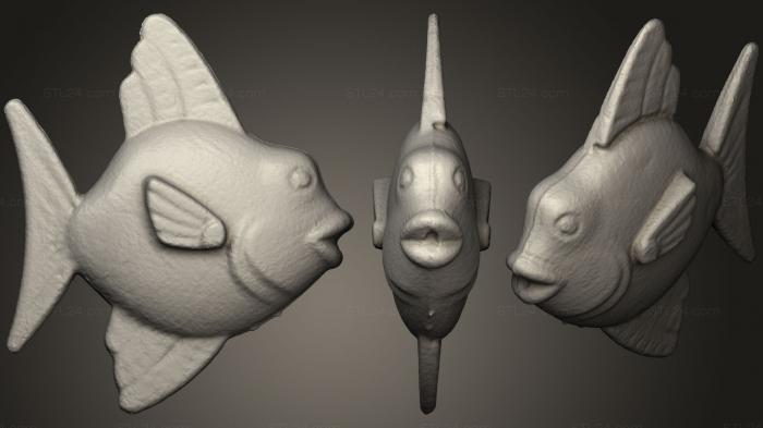 Статуэтки животных (Сканирование рыбы 2, STKJ_0952) 3D модель для ЧПУ станка
